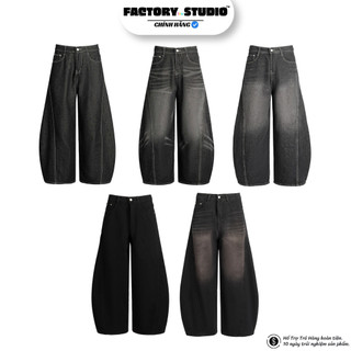Quần Jeans Ống Cong Đứng Form Wash Unisex Chất Liệu Raw Denim.