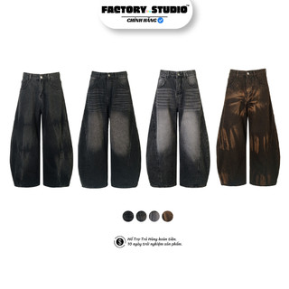 Quần Jeans Ống Công Wash Đứng Form Chất Vải Dày Dặn mềm mịn.