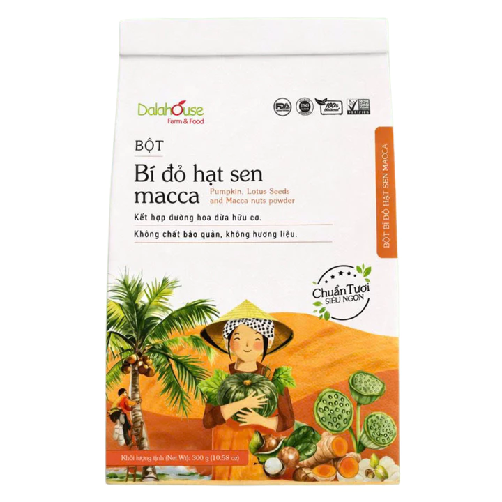 Sữa Hạt Bí Đỏ Hạt Sen macca Dalahouse 300g | Bột Sữa Hạt Dinh Dưỡng Tự Nhiên