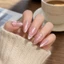 Móng tay giả dán keo nail box dán sẵn form nhọn dài hồng mắt mèo đính nơ chấm bi tặng keo dán