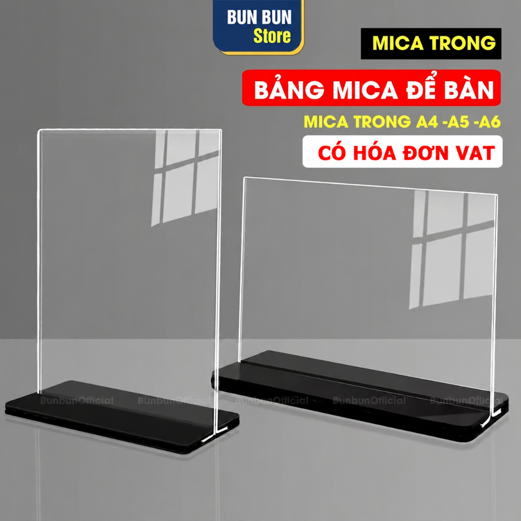Bảng Mica Trong Suốt A4, A5, A6, Bảng mica để bàn, Mica trong Loại Dầy