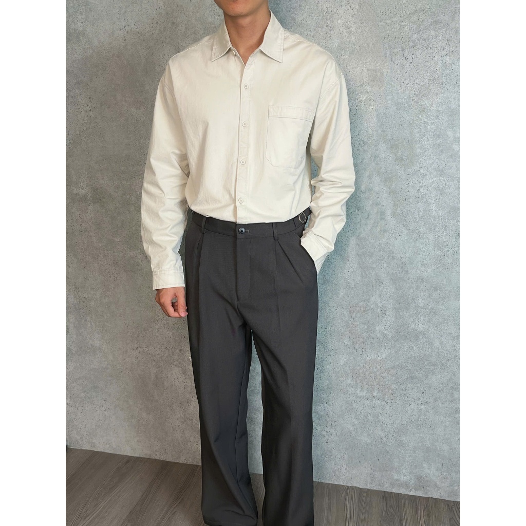Quần Âu Nam Ống Suông Form Đứng Dễ Phối Đồ Phong Cách Thanh Lịch Classic Wide Leg Pant MODMEN