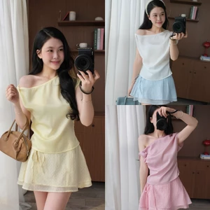 Quinn Set (TSW) Set áo voan lụa nhún vai chiết eo kèm chân váy hoạ tiết Nữ the.sweaterweather CÓ SẴN