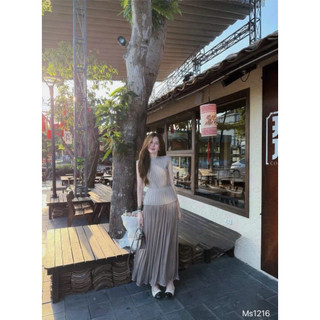 •𝙆𝙞𝙣𝙜𝙨𝙝𝙤𝙥𝙗𝙚𝙖𝙪𝙩𝙮•Set Áo Tăm Tay Hến Mix Váy Ly QC