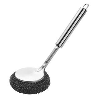 [Tay cầm inox] Dụng cụ cọ xoong nồi búi sắt có tay cầm làm từ chất liệu inox - tiện dụng, siêu bền