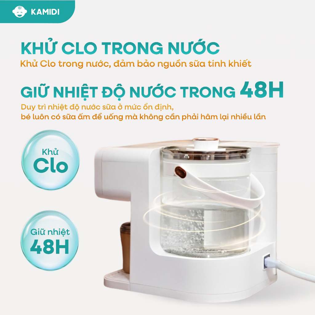 Máy Đa Năng 8in1 Tiệt Trùng UV Đun Nước KAMIDI LUX 1 Tiệt Trùng Bình Sữa Đun Nước Pha Sữa Cho Bé
