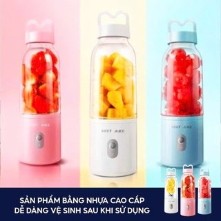 Máy Xay Sinh Tố Cầm Tay Meet Juice 500ml mini, Máy Xay Cầm Tay Đa Năng Xay Đá Viên, Các Loại Hoa Quả