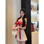 đầm chấm bi nơ ngực trễ vai