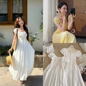 Flowy Off Maxi (TSW) Váy maxi nhún eo xoè 2 lớp Nữ The.sweaterweather