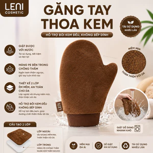 GANG TAY THOA KEM CAO CẤP LENI hỗ trợ bôi kem đều,không bết dính,giặt được với nước,thiết kế 2 lớp chống thấm