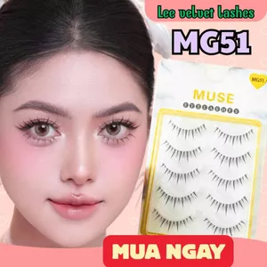 LeeVelvetLashes mi giả muse mg51 Mi Giả Sợi Tự Nhiên, Mềm Nhẹ, Không Lộ Chân Mi