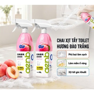 Chai xịt toilet tạo bọt hương đào trắng TDG xịt tẩy mousse 500ml làm sạch bồn cầu gạch men nhà tắm HH599