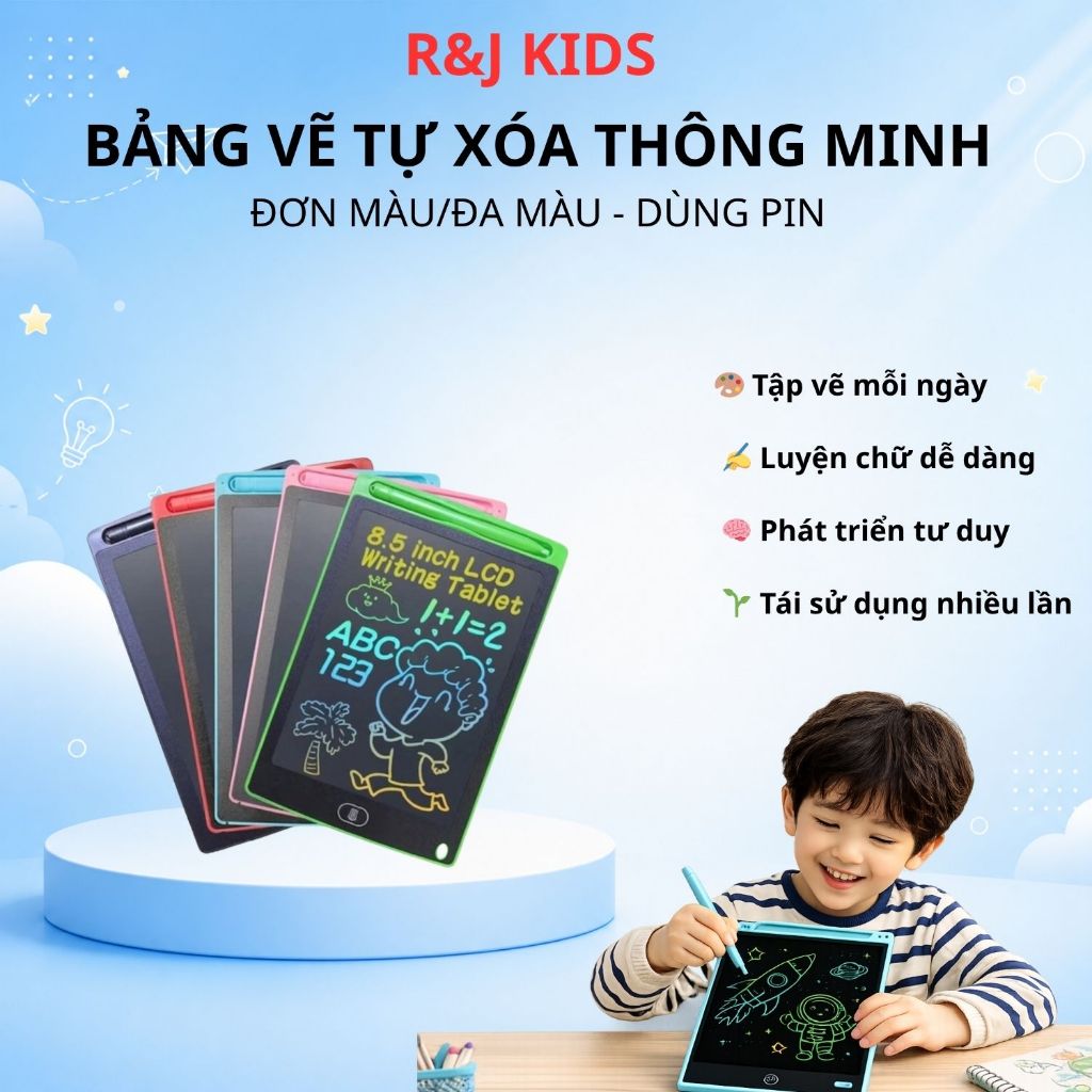 Bảng vẽ LCD 16 inch –Bảng viết xóa 1 Chạm – Màn Hình Đa Màu – Bảng viết thông minh cho bé