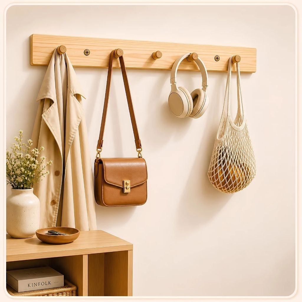 Móc Gỗ Treo Tường Cao Cấp Vòm Decor – Treo Quần Áo, Túi Xách, Phụ Kiện – Gỗ Thông Mỹ MK010