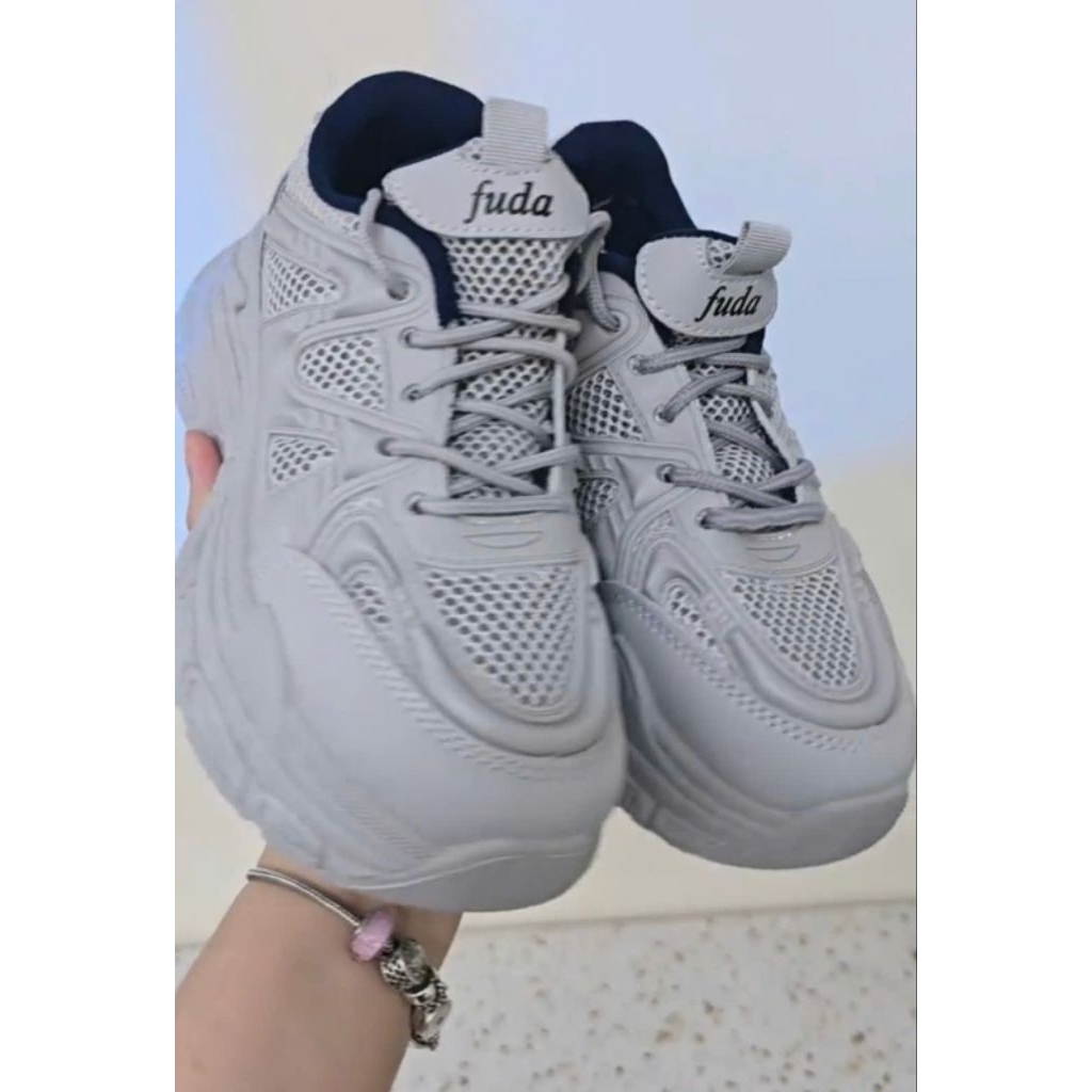 99K [Size 35-40] - Giày Nữ Nâng Đế 6cm. Màu Full Xám Hottrend 2026. Bền, Nhẹ, Êm chân, phù hợp thể thao, đi chơi, đi làm