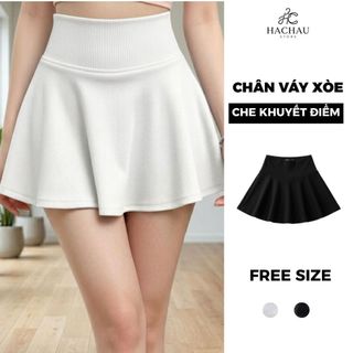 Chân váy xoè lưng cao hack dáng trắng đen xinh, chân váy kèm quần bảo hộ thoải mái khi vận động, đi chơi