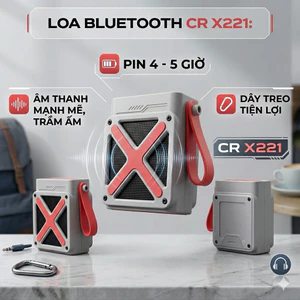 Loa Bluetooth mini CR X221, Loa Di Động Không Dây Chống Nước Bass Căng Trầm Ấm. Hoàng Hà