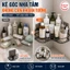 Combo 2 cái Kệ góc nhà tắm phun sơn tĩnh điện dán tường siêu dính trong nhà tắm, nhà bếp tiện dụng