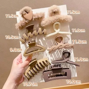 Bộ kẹp tóc càng cua size lớn acrylic phong cách Hàn Quốc dành cho tóc dày sét 9