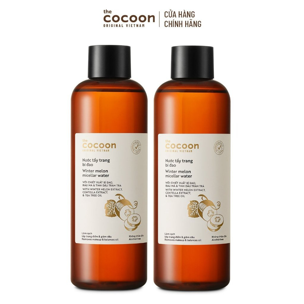Nước tẩy trang bí đao Cocoon tẩy sạch makeup & giảm dầu 50, 140ml, 500ml