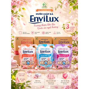Túi nước giặt xả Envilux 3000ML, sạch thơm và lưu hương bền lâu ,sạch khuẩn ,hàng chính hãnġ