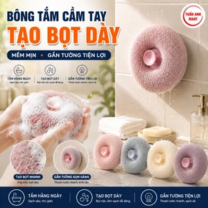 Combo 2 cái Bông tắm cầm tay tạo bọt tẩy tế bào chết gắn tường BT03