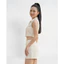 Set Áo Sơmi Croptop Nữ Chân Váy Mini Vàng Nhạt