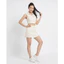 Set Áo Sơmi Croptop Nữ Chân Váy Mini Vàng Nhạt