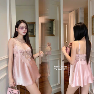 Áo 2 dây lụa phối ren