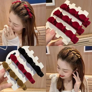 kẹp tóc 3 kẹp nhỏ Kẹp tóc cài mái nhung nhiều tầngbện tóc phồng tóc 2 bên phong cách hàn quốc