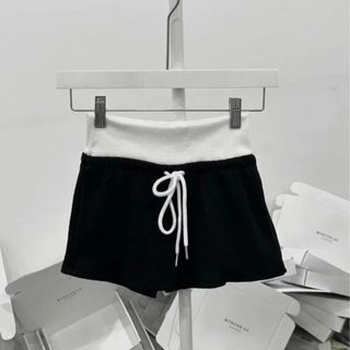 Quần đùi rút dây sexy nữ ôm body phối lưng bản to chất thun gân lạnh co dãn tốt nhiều màu basic dễ phối đồ- HaChau Store