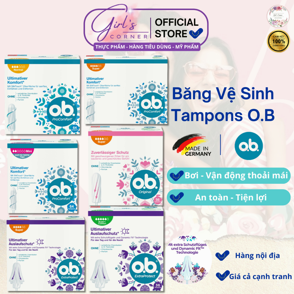 Tampon O.B Nhỏ Gọn Kín Đáo Không Lộ Khi Mặc Đồ Ôm