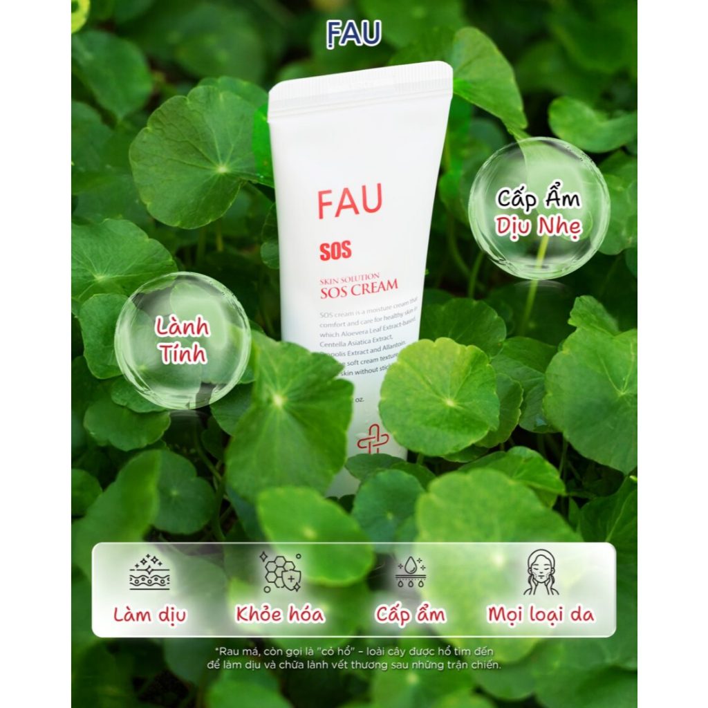 Kem dưỡng lô hội phục hồi, cấp ẩm mọi loại da FAU SOS Cream 80g