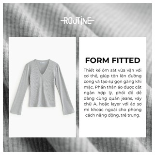 Áo Thun Tay Dài Nữ Cổ V Form Fitted - Routine 10F25TSLW005
