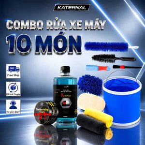 Combo 10 Món Rửa Xe Máy Chuyên Sâu Tại Nhà + Dung Dịch Rửa Xe - Tặng chai phủ bóng sơn xe