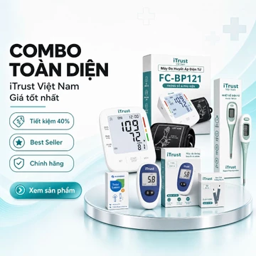 Combo Máy Đo Huyết Áp iTrust BP121 + Máy Đo Đường Huyết iTrust AC301 + Nhiệt Kế Điện Tử TM120