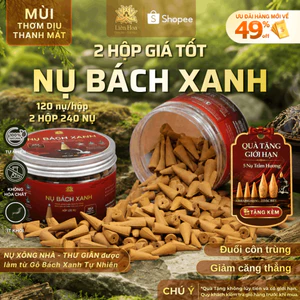 2 Hộp Nhang Nụ Bách Xanh Liên Hoa | Gỗ Bách Xanh Tự Nhiên | Ít Khói Thiền Định
