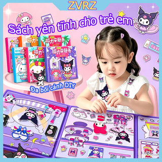 Sách từ tính yên tĩnh không cần cắt, có sticker hút, bộ Sanrio, đồ chơi thủ công trí tuệ cho trẻ em.