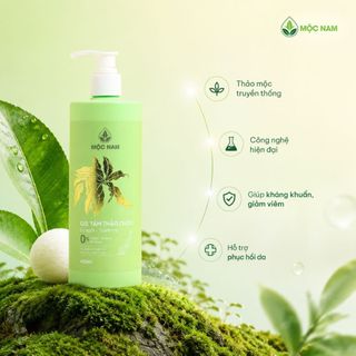 Sữa tắm tràm trà lá xoài Mộc Nam - Gel tắm thảo dược làm sạch dịu nhẹ, giảm mụn lưng (425ml)