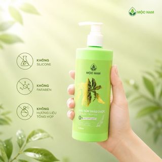 Sữa tắm tràm trà lá xoài Mộc Nam - Gel tắm thảo dược làm sạch dịu nhẹ, giảm mụn lưng (425ml)