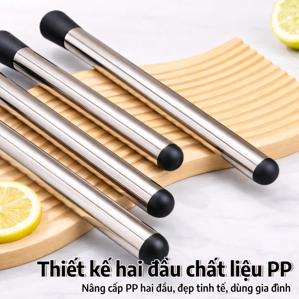 Chày dầm pha chế inox 304 20/25/30cm đầu nhựa cao cấp Dụng cụ cocktail ép trái cây đá viên nước sốt