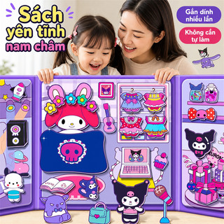 Đồ chơi sách nam châm trí tuệ cho trẻ em – bộ sticker hút sáng tạo Sanrio dễ thương