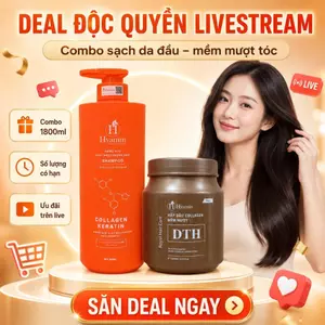 Dầu Gội Sạch Gàu Hyamin Tặng Kem Ủ Hyamin Collagen Keratin Tóc Mềm Mượt, Giảm Khô Xơ