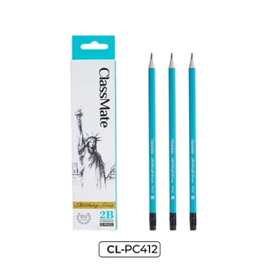 Hộp 12 Bút Chì Gỗ 2B/4B/6B CLASSMATE Có Tẩy, Lõi Chì Đậm Mịn Dùng Luyện Chữ, Tô Trắc Nghiệm, Phác Thảo Tranh PC412