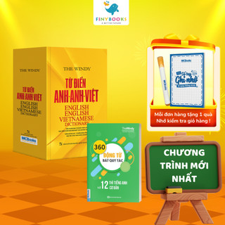 Sách - Từ Điển Anh Anh Việt Bìa Cứng Màu Vàng - Tặng Kèm 360 Động Từ Bất Quy Tắc Và 12 Thì Cơ Bản Trong Tiếng Anh