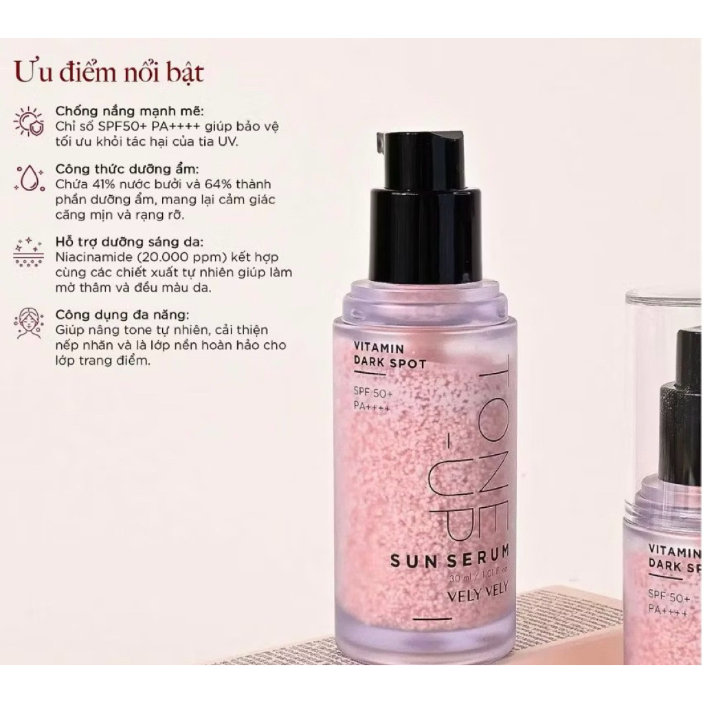 Serum kem Chống Nắng Vely Vely Vitamin Tone-Up Sun Maxclinic Hàn Quốc hạn 2029 Lọ 30mL, Chống Nắng Và Nâng Tone  IS456