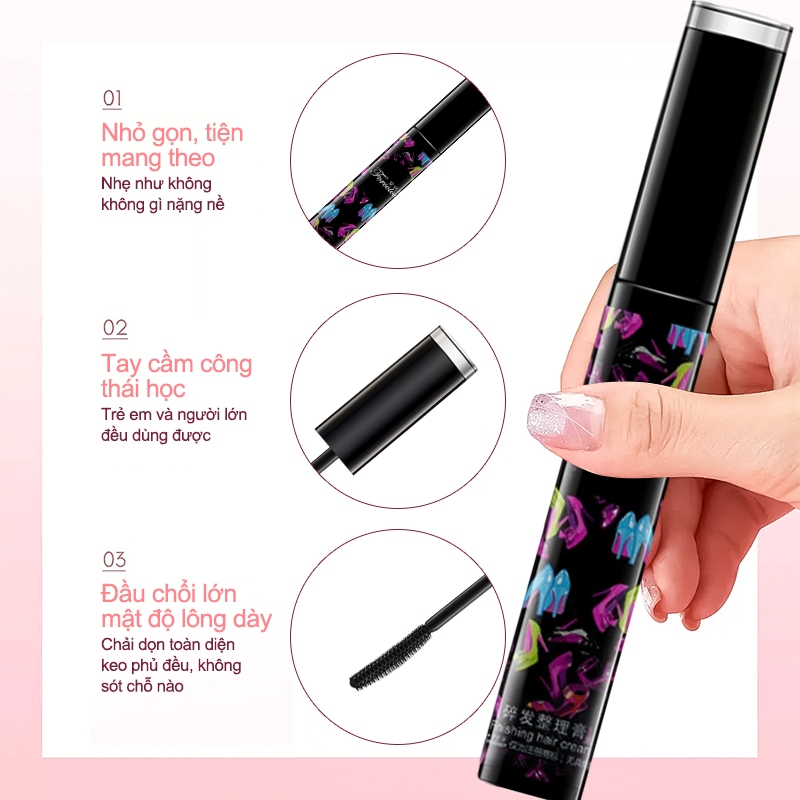 Kiểm soát tóc con, Gel vuốt tóc con, Mascara chuốt tóc, Lâu trôi, Không bết dính, Không vón cục, Dùng hàng ngày