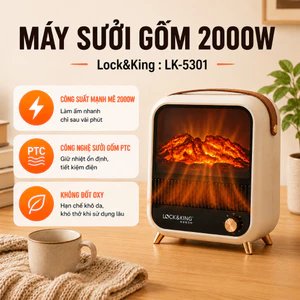 Máy Sưởi Gốm PTC 2000W LK-5301 Làm Ấm Nhanh An Toàn Tiết Kiệm Điện Cho Gia Đình