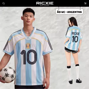 Áo Jersey Bóng Đá WC2026 RICXIE Số 10-ARG Nam Nữ - Thêu Nổi Cao Cấp, Thoáng Mát, Co Giãn Tốt, Form Boxy