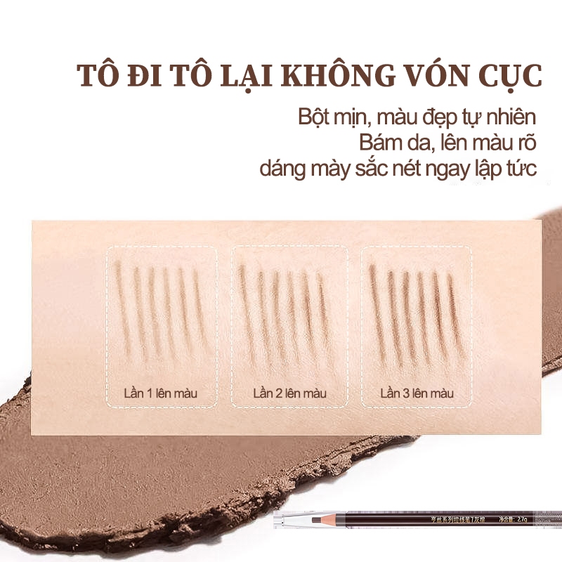 Bút Chì Kẻ Mày, Phẩy Sợi 4D, Giúp Lông Mày Đậm Màu Tự Nhiên, Phẩy Sợi Sắc Nét, Chống Nước, Lâu Trôi, Nhiều Màu Tự Nhiên
